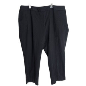 Bar III Ponte Knit Pants Women Plus Size 24W Black Stretch 46X27 Straight Leg